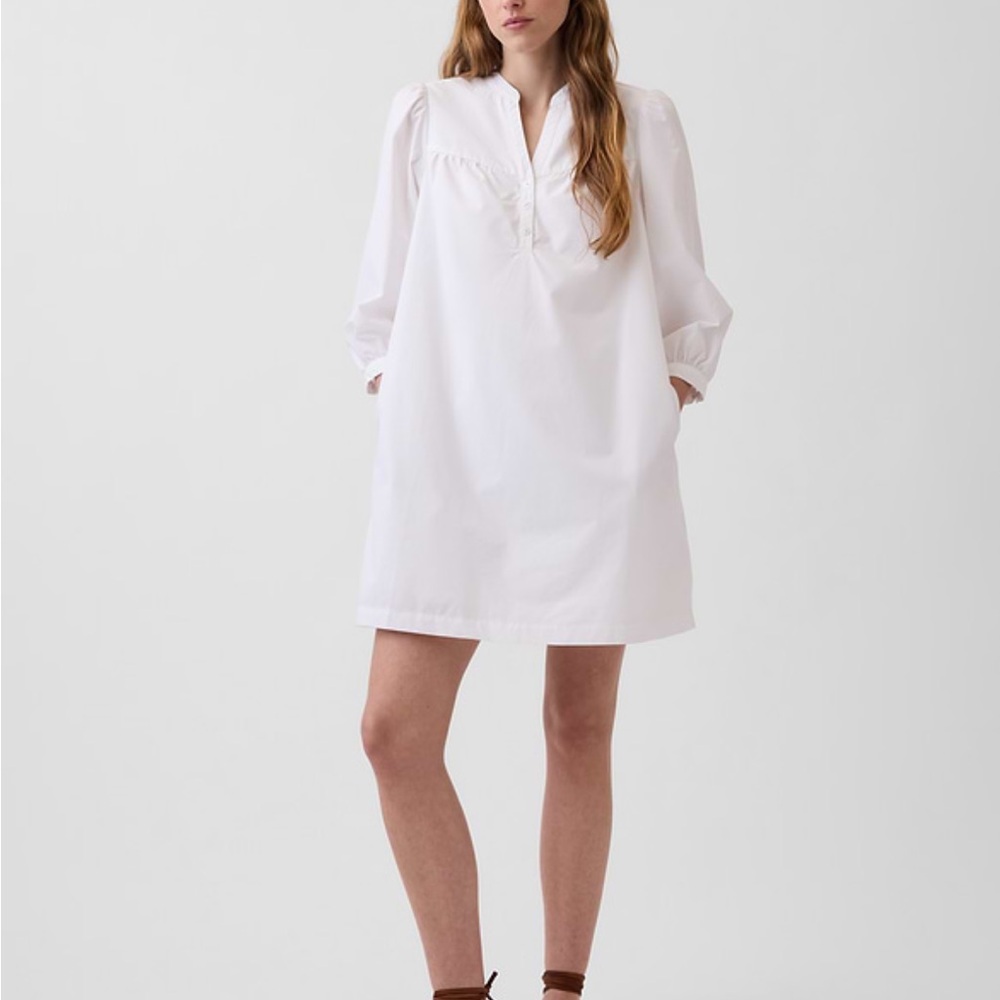 GAP Poplin Henley Mini Dress